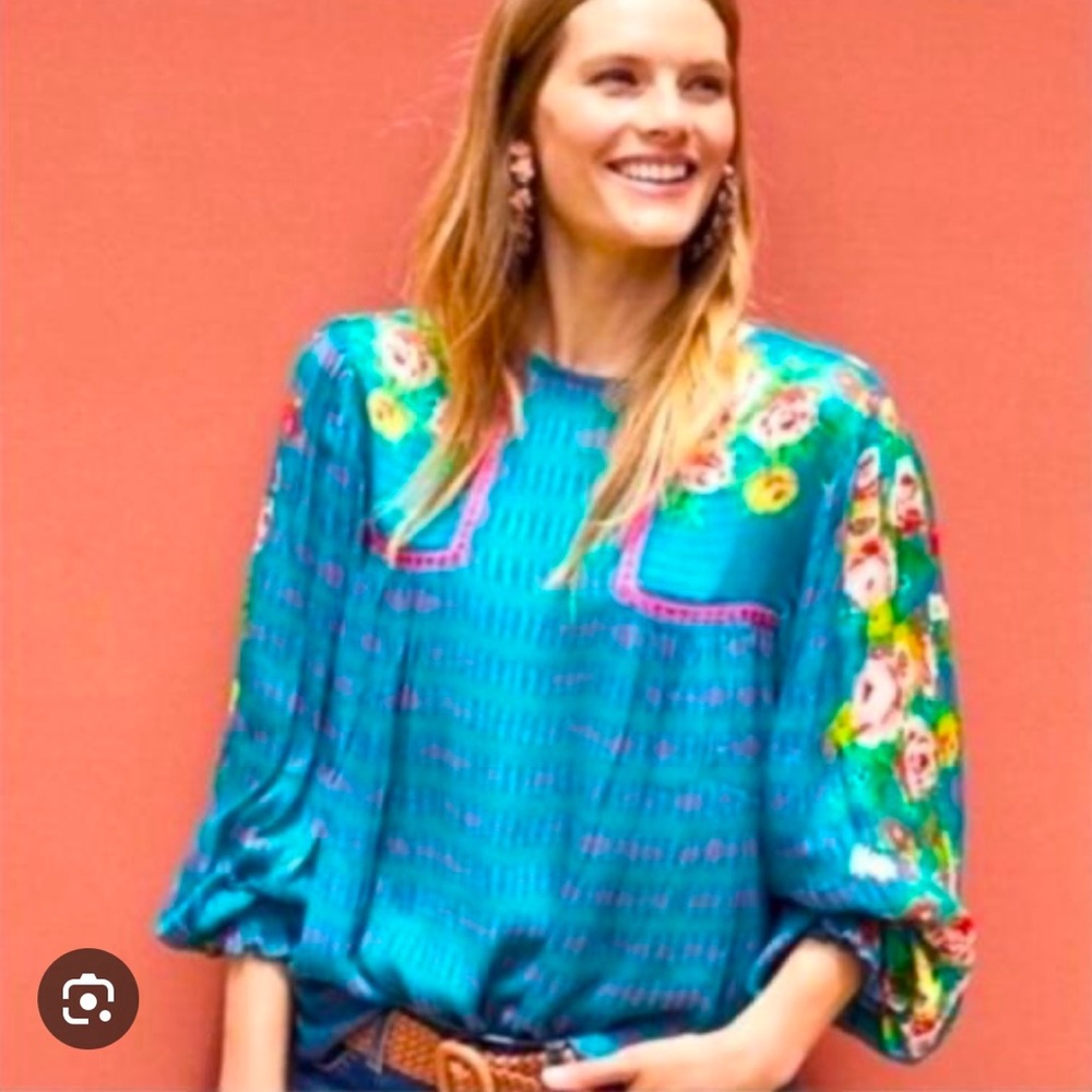 Anthropologie BL-NK Peasant Blouse